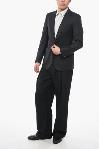Silk Blend Slim Fit Blazer with Peak Lapel