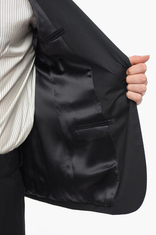 Silk Blend Slim Fit Blazer with Peak Lapel