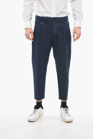 Fringed Chino Pants with Buttoned Closure