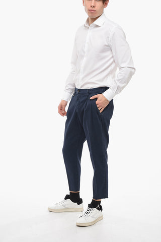 Fringed Chino Pants with Buttoned Closure