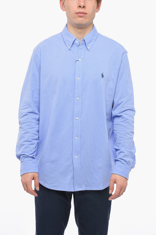 Camicia Button-down in Cotone Piquet