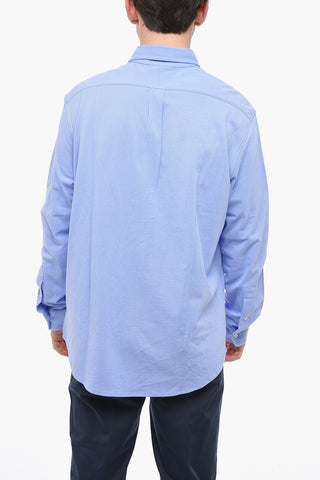 Camicia Button-down in Cotone Piquet