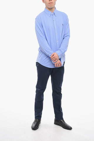 Camicia Button-down in Cotone Piquet