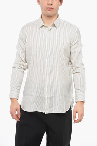 Silk Pinstriped Shirt with Relaxed Fit