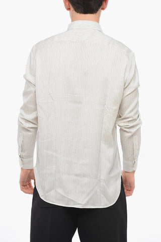 Silk Pinstriped Shirt with Relaxed Fit