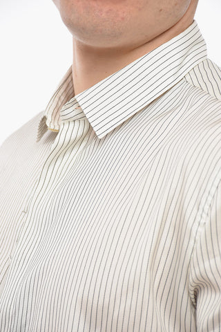 Silk Pinstriped Shirt with Relaxed Fit