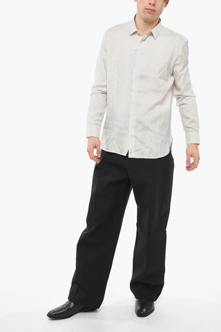 Silk Pinstriped Shirt with Relaxed Fit