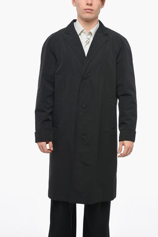 Cotton Blend Trench Coat with Covered Buttons