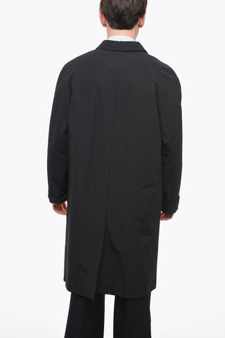 Cotton Blend Trench Coat with Covered Buttons