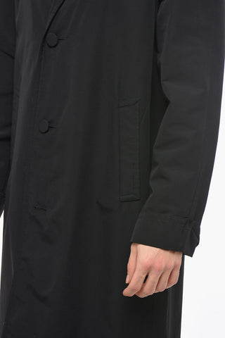 Cotton Blend Trench Coat with Covered Buttons