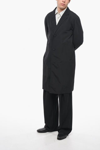 Cotton Blend Trench Coat with Covered Buttons