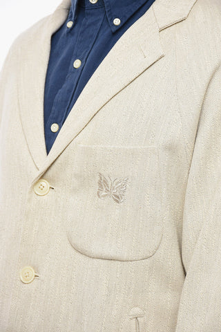 Blazer Semifoderato con Ricamo Ton-sur-ton