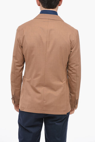 Wool Unlined Blazer with Welt Pockets