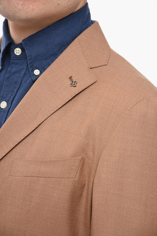 Wool Unlined Blazer with Welt Pockets