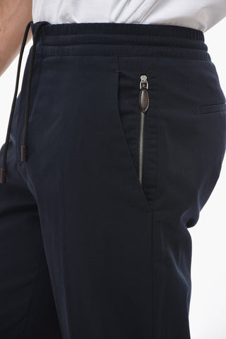 Pantaloni 5 Tasche con Elastico alla Caviglia