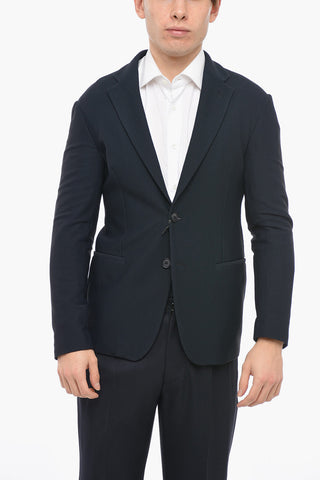 Textured Blazer with Welt Pockets