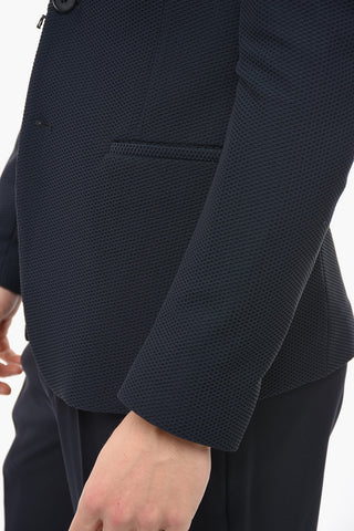 Textured Blazer with Welt Pockets