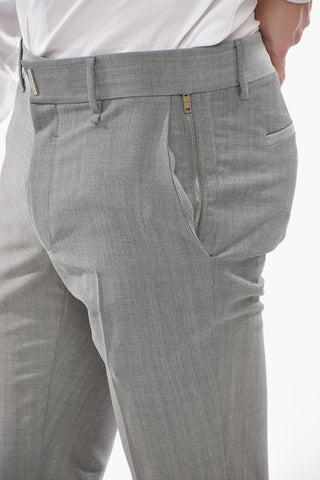 Mohair-blend Pants with Tapered Fit