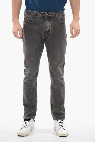 Jeans Regular Fit CURVED LOGO in Denim Stone Wash 16cm