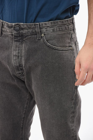 Jeans Regular Fit CURVED LOGO in Denim Stone Wash 16cm