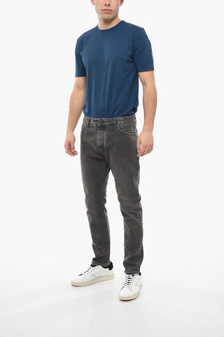 Jeans Regular Fit CURVED LOGO in Denim Stone Wash 16cm