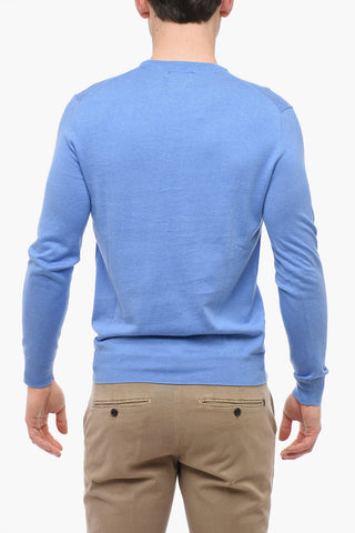 Maglia Girocollo in Cotone con Logo Ricamato