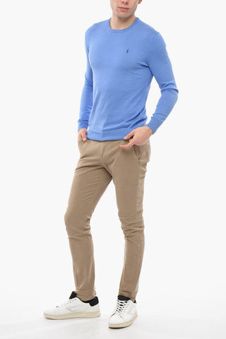 Maglia Girocollo in Cotone con Logo Ricamato