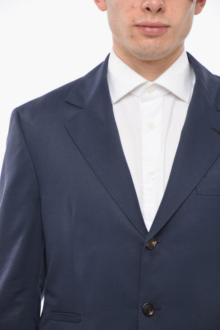 Linen Blend Suit with Flap Pockets