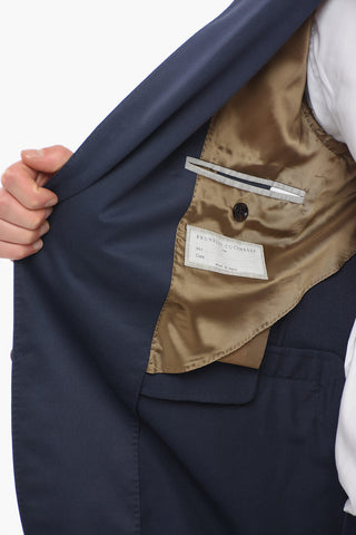 Linen Blend Suit with Flap Pockets