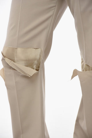 Front-pleated Pants with Cut Out Detailing