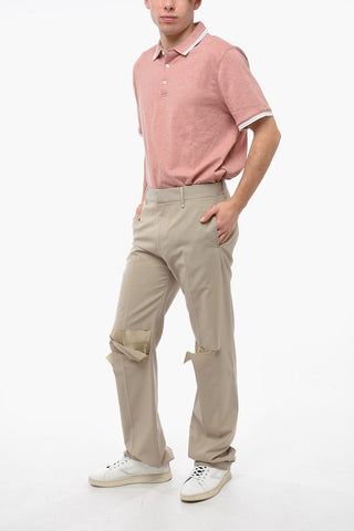 Front-pleated Pants with Cut Out Detailing