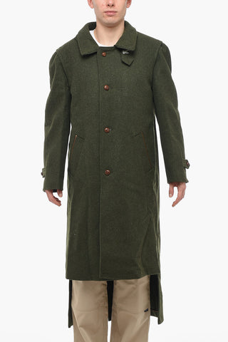 lined Virgin Wool Blend Coat