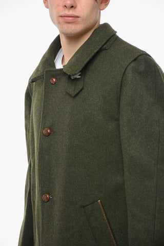 lined Virgin Wool Blend Coat