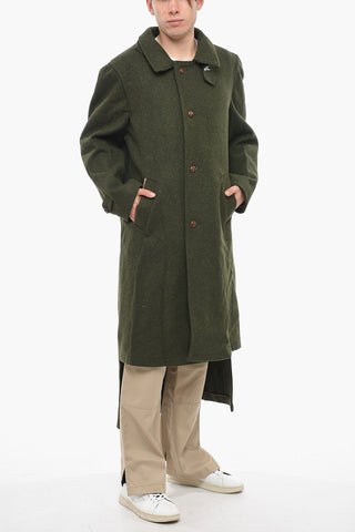 lined Virgin Wool Blend Coat