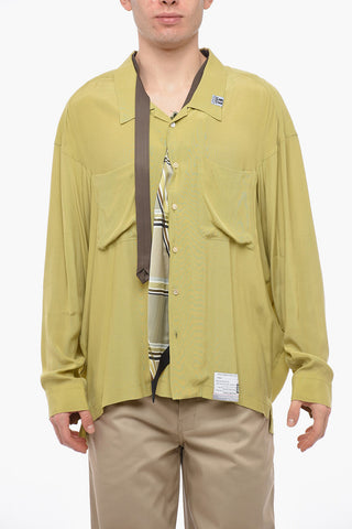 Oversized Shirt with Scarf Detail