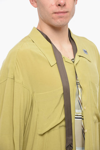 Oversized Shirt with Scarf Detail