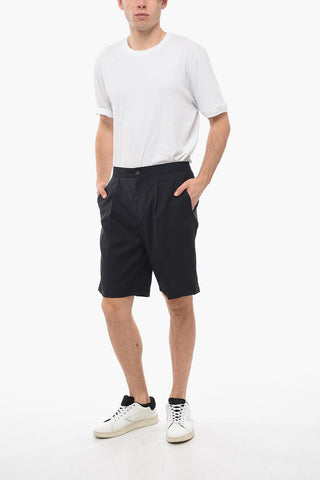Virgin Wool TORRELAPILLO Shorts with Front Pleats