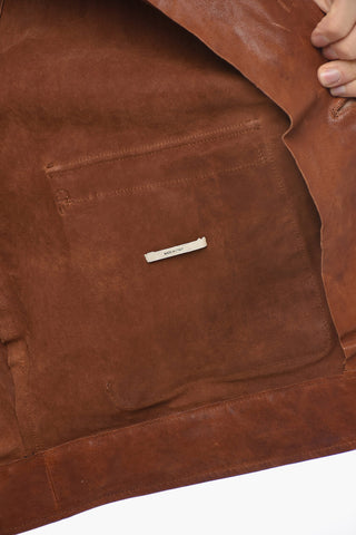 Leather Unlined Jacket with Collar