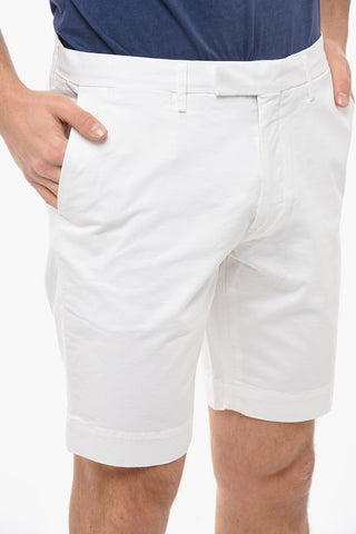 Stretch Cotton Chinos Shorts with Belt Loops