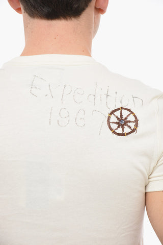 POLO COUNTRY T-Shirt Girocollo in Cotone con Ricami