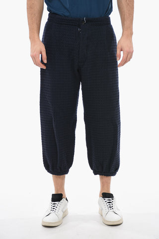 Pleated Wool Blend Pants With Martingale
