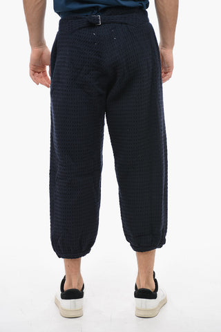 Pleated Wool Blend Pants With Martingale