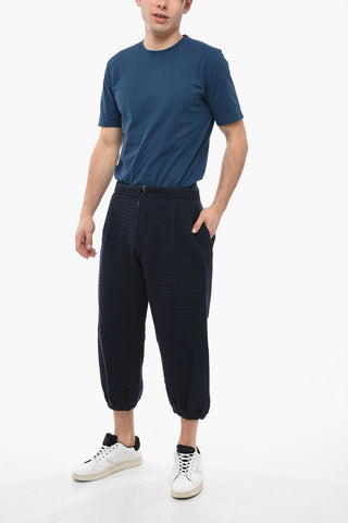 Pleated Wool Blend Pants With Martingale