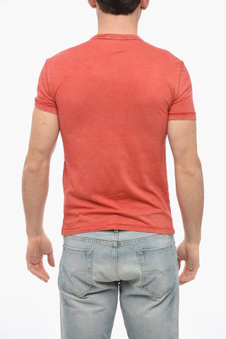 Crew Neck Cotton T-Shirt with Print