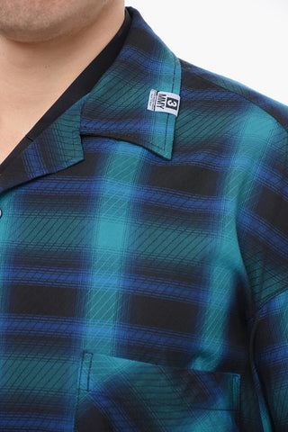 Asymmetric Checked Shirt with Tie Detail