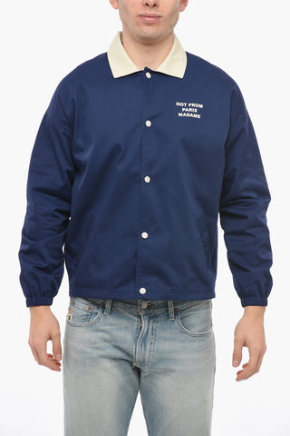 Printed Overshirt with Contrasting Collar