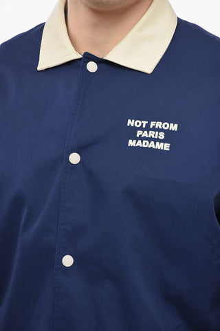 Printed Overshirt with Contrasting Collar