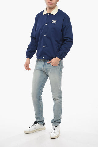 Printed Overshirt with Contrasting Collar