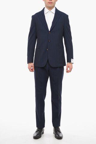 Half-lined AANZIO Suit with Pinstriped Motif