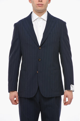 Half-lined AANZIO Suit with Pinstriped Motif